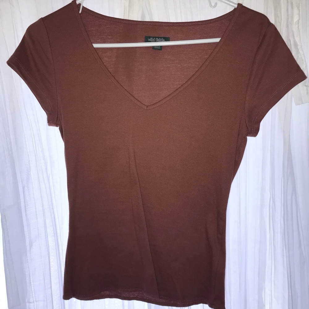 Mauve V-neck top